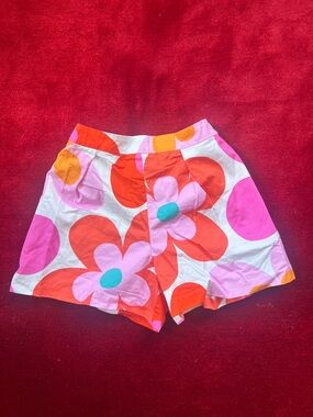 Jacadi Pink and Orange Girls Size 8 Floral Shorts With Zipper